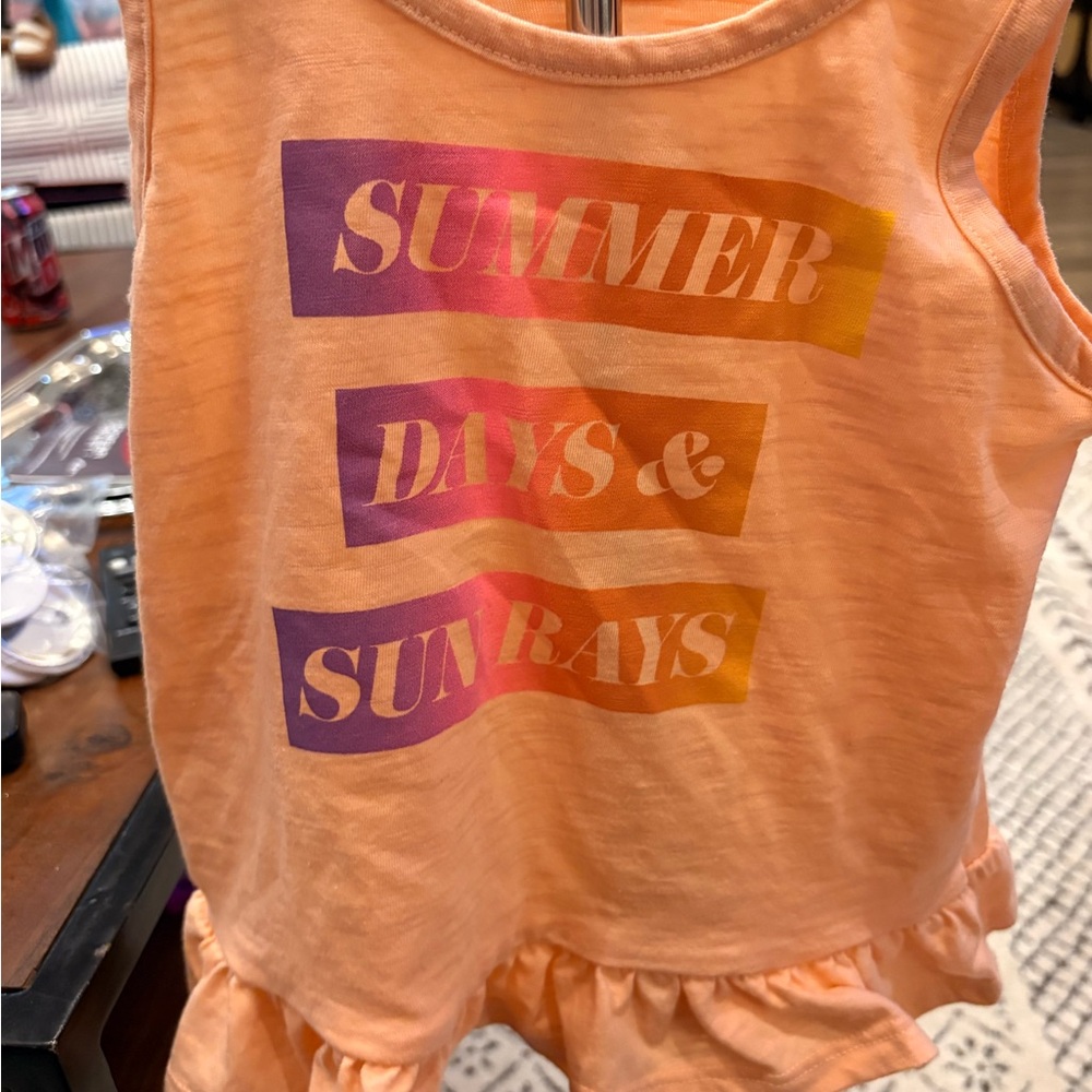 Cat & Jack Orange Tank Top with Summer Print